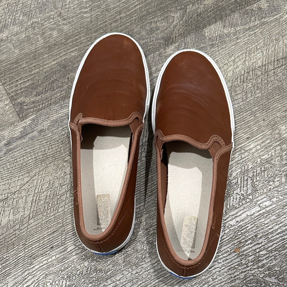 Keds Women's Brown Leather Slip-On Shoes